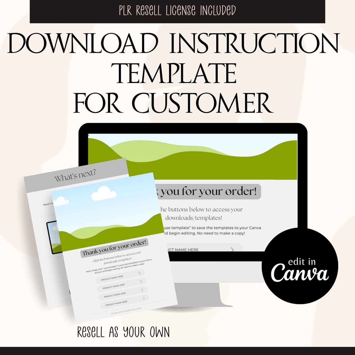 Digital Product Download Instruction Template