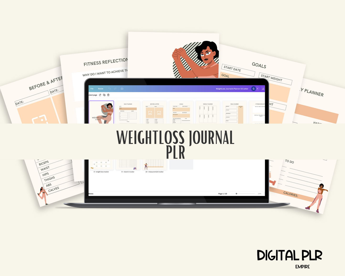PLR Weight Loss Journal Canva Template